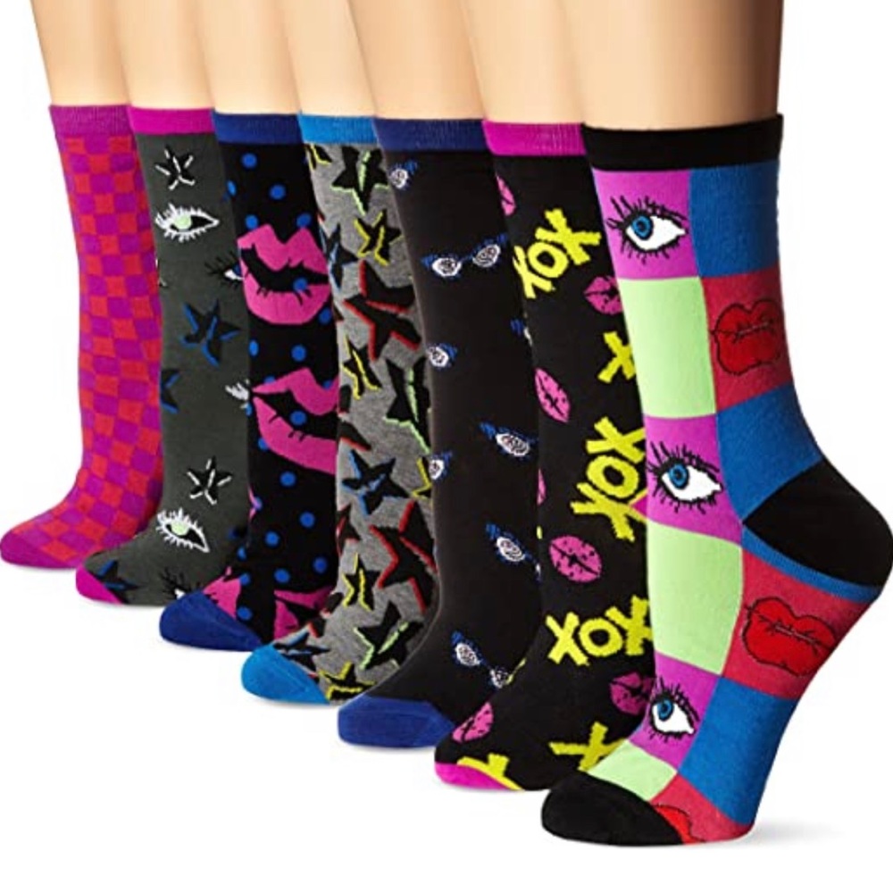 Betsey Johnson crew socks x7 pairs NEW limited edition